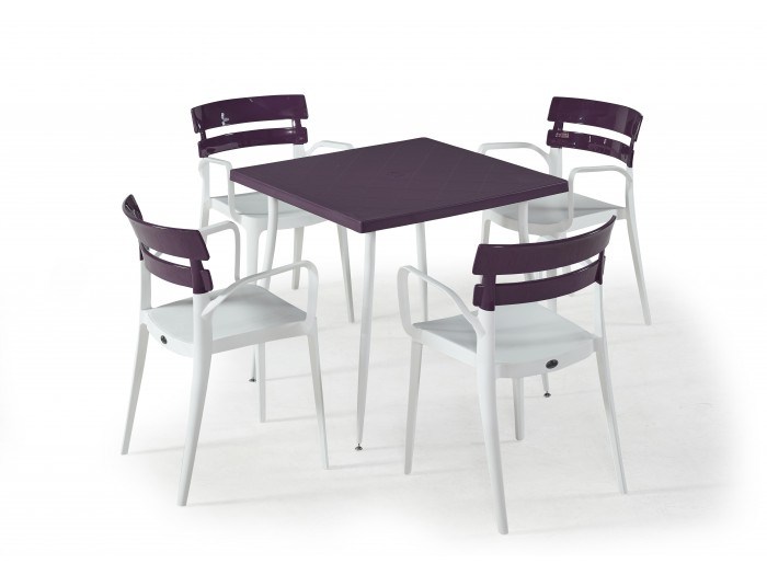 Градински комплект BERMUDA set 4 (бяло/лилаво)